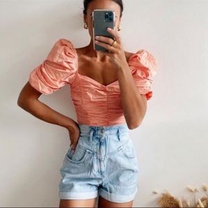 ZARA Puff Sleeve Peplum top